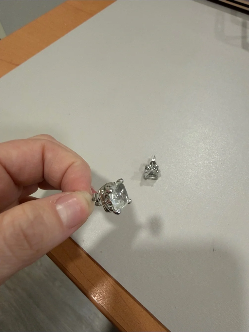 Large Faux Diamond Earrings